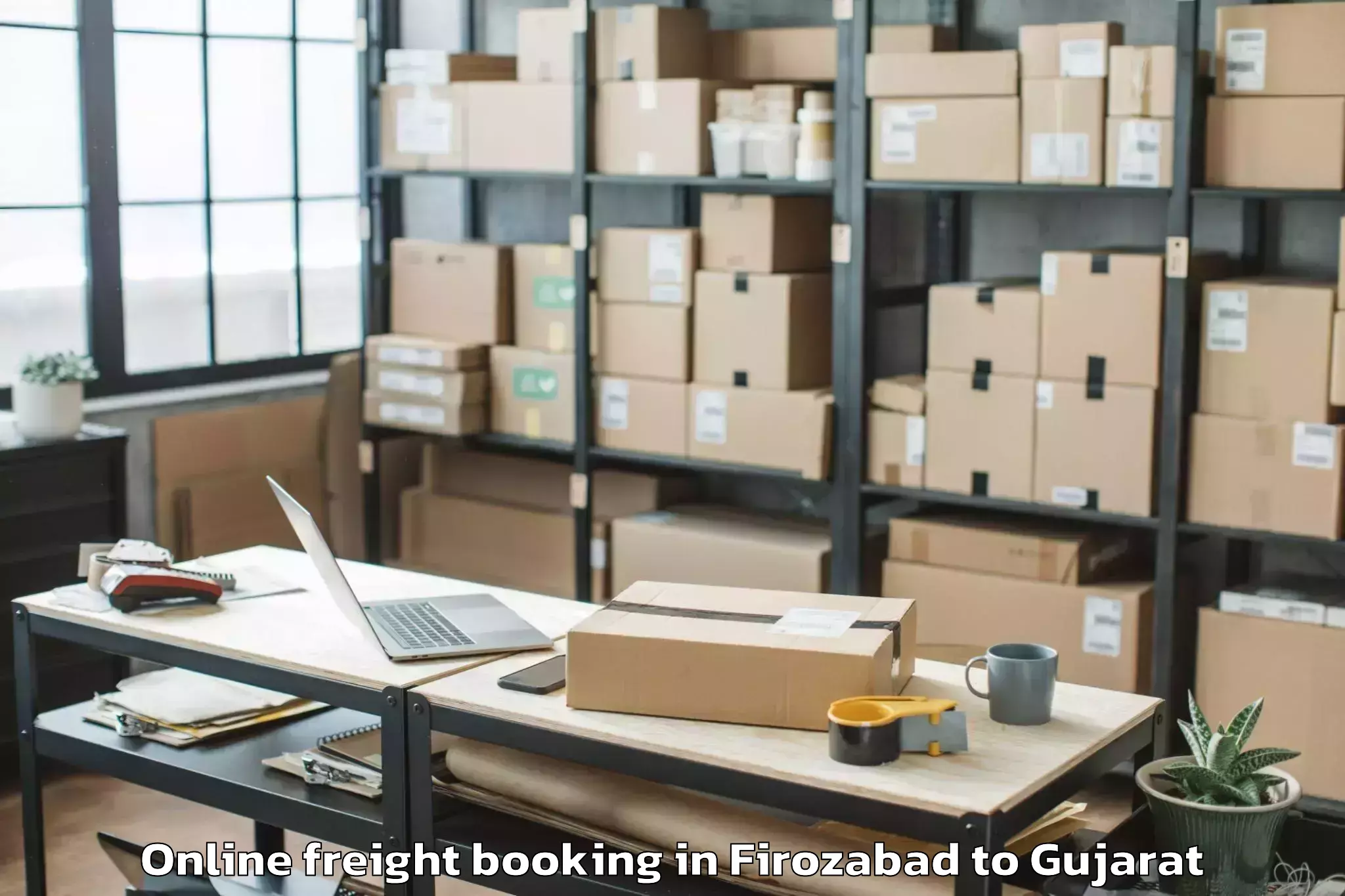 Reliable Firozabad to Crystal Mall Rajkot Online Freight Booking